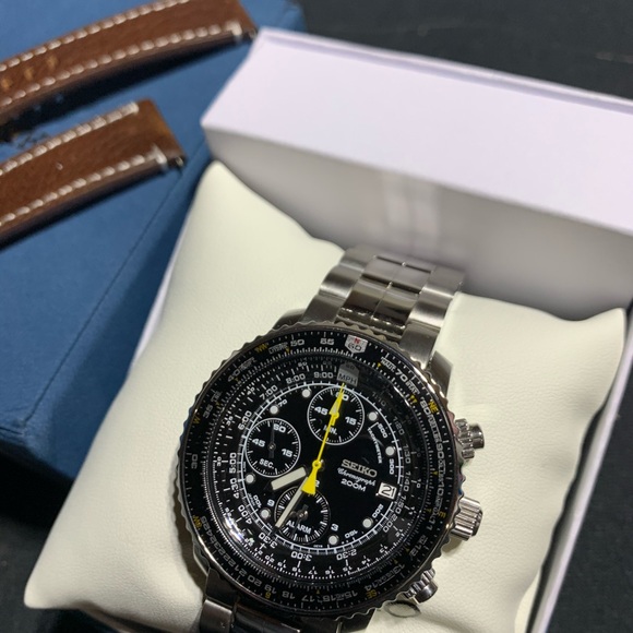 Seiko Flightmaster Chronograph Watch SNA411 Alarm - Picture 3 of 11